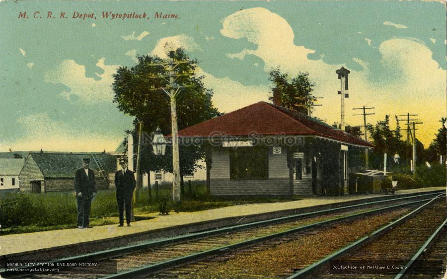 Postcard: Maine Central Railroad Depot, Wytopitlock, Maine